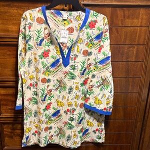 J. Crew Multicolor Hawaiian Print Tunic